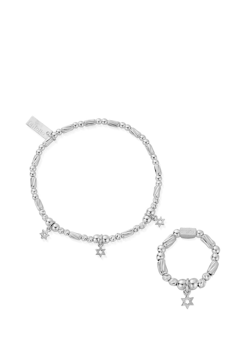 ChloBo Delicate Cube Chain Interlocking Love Heart Necklace | very.co.uk
